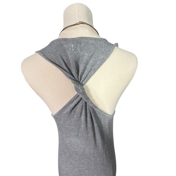 Sweaty Betty Gray Ribbed Tank Midi Dress | Racerback Side Ruched Athleisure | M - Picture 5 of 13